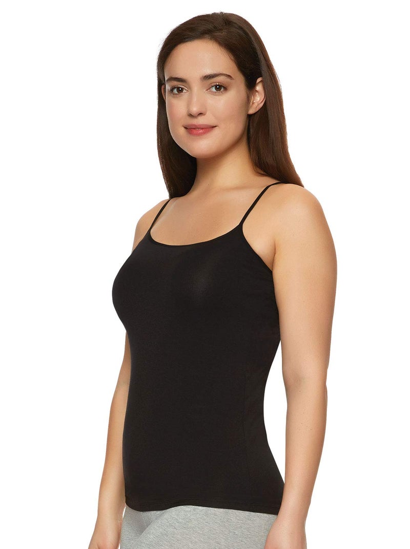 Felina Adjustable Camisole Tank Top - Premium Micro Modal Womens Tank Tops - Soft, Breathable, and Versatile Undergarment Black White - Image 2